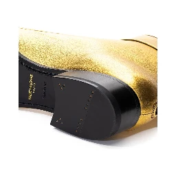 Gold Leather Ankle Boots