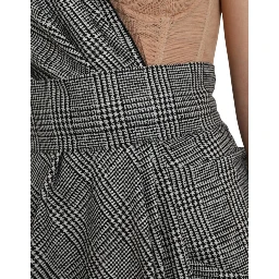 Gray Beige Layered One Shoulder Maxi Dress