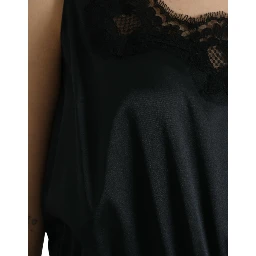 Black Polyester Lace Trim Sheath Midi Dress