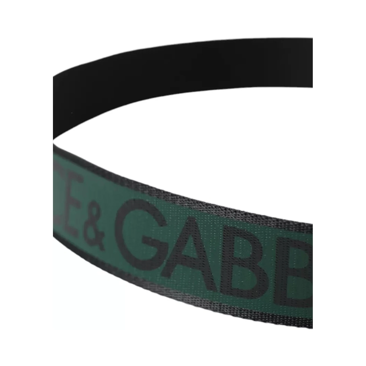 Black Green Logo Silver Metal Buckle Belt