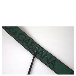 Black Green Logo Silver Metal Buckle Belt
