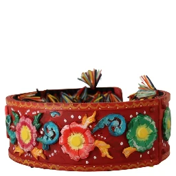 Multicolor Floral Wide Waist Carretto Belt