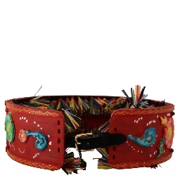 Multicolor Floral Wide Waist Carretto Belt