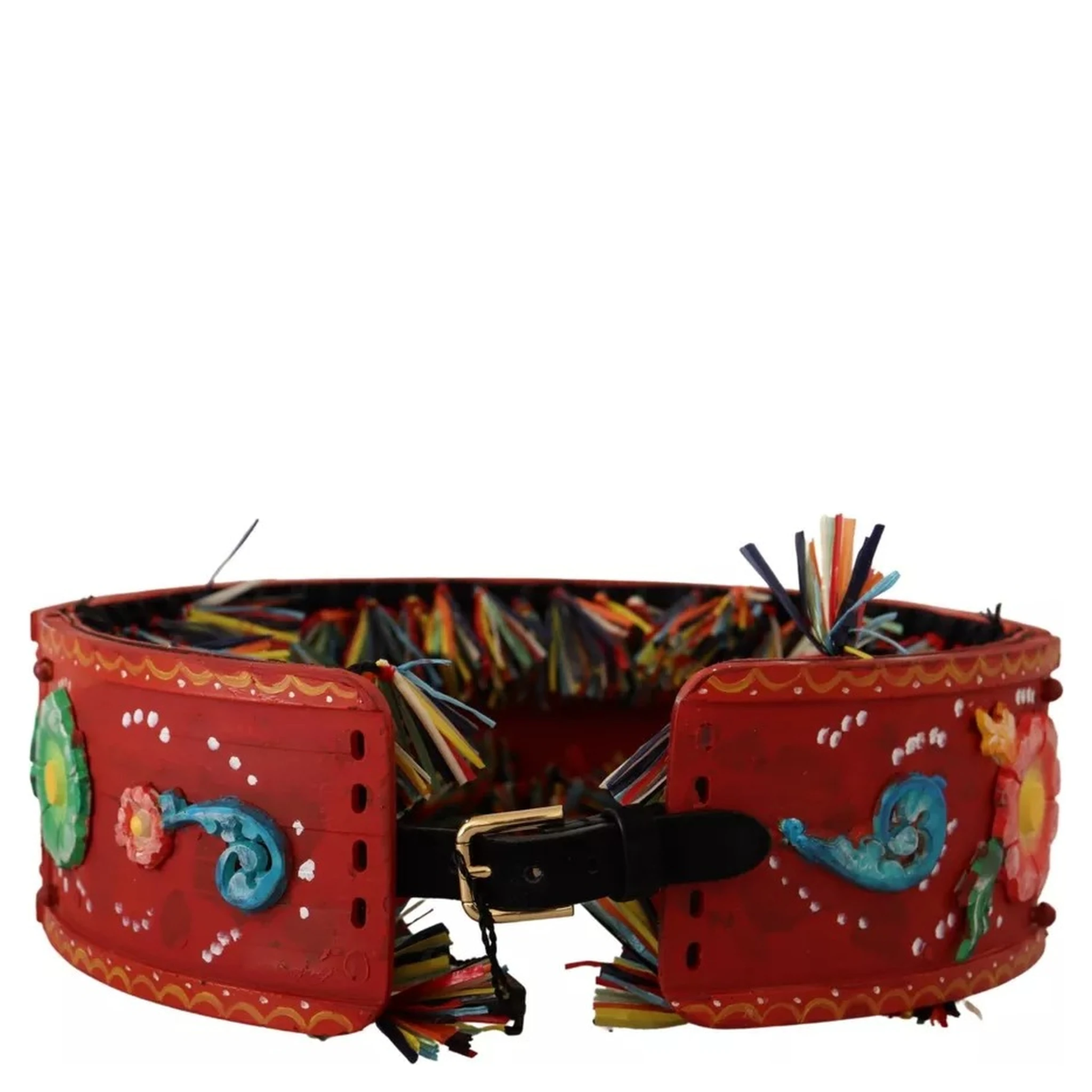 Multicolor Floral Wide Waist Carretto Belt