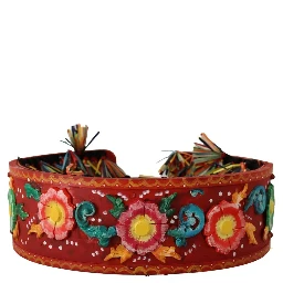 Multicolor Floral Wide Waist Carretto Belt