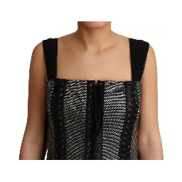 Black Crystals Lace Up Runway Gown Dress