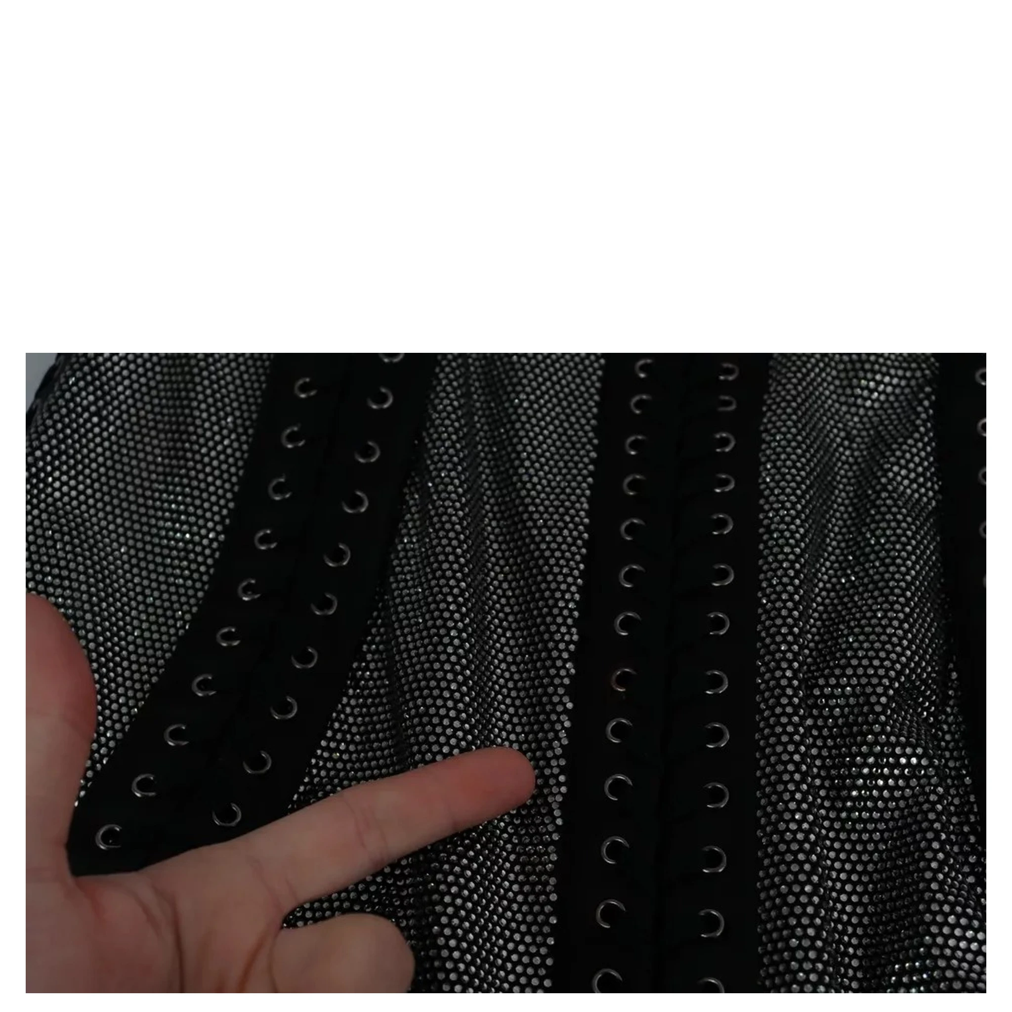 Black Crystals Lace Up Runway Gown Dress