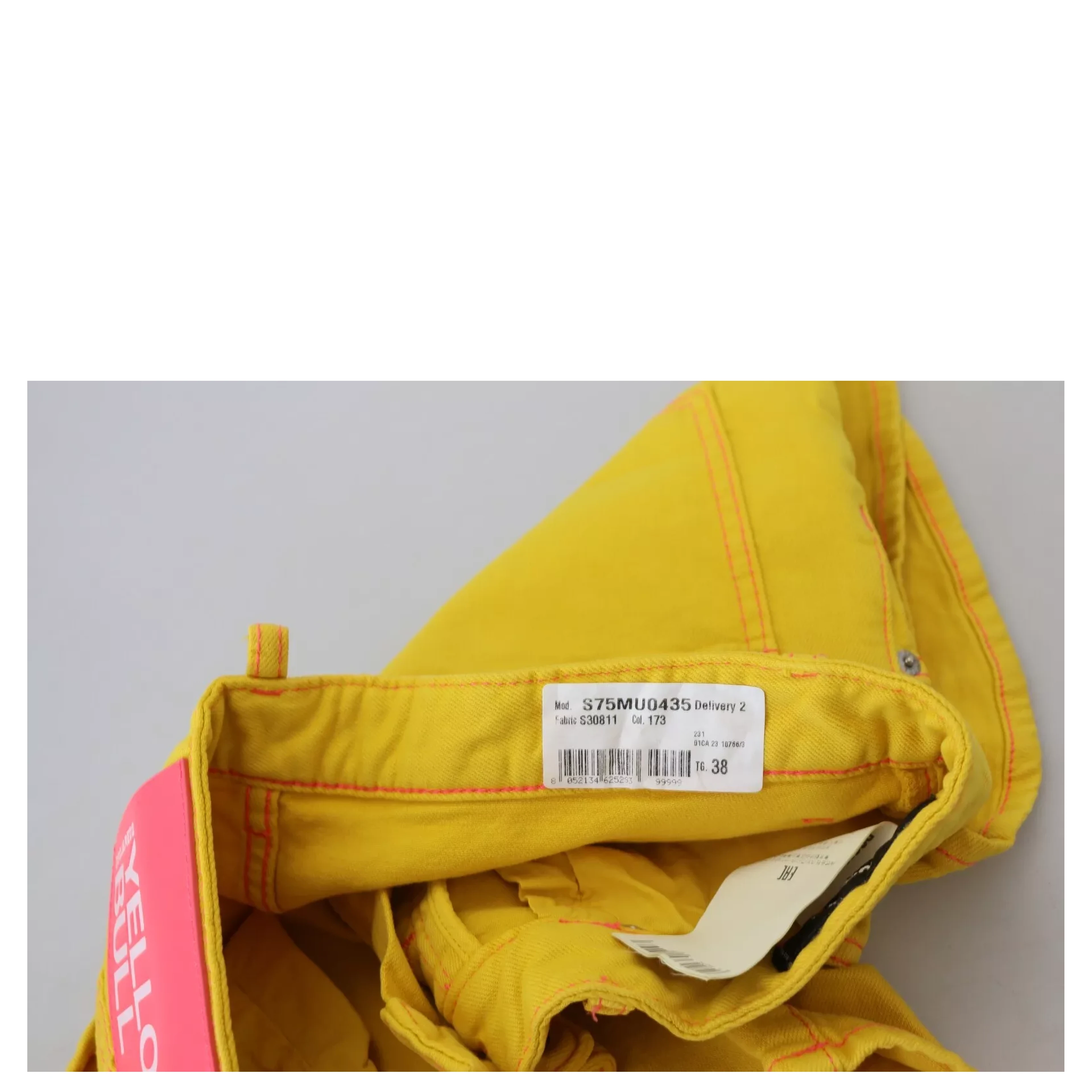 Yellow Cotton High Waist Baggy Women Hotpants Shorts