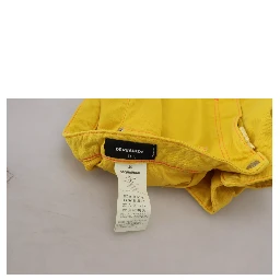 Yellow Cotton High Waist Baggy Women Hotpants Shorts