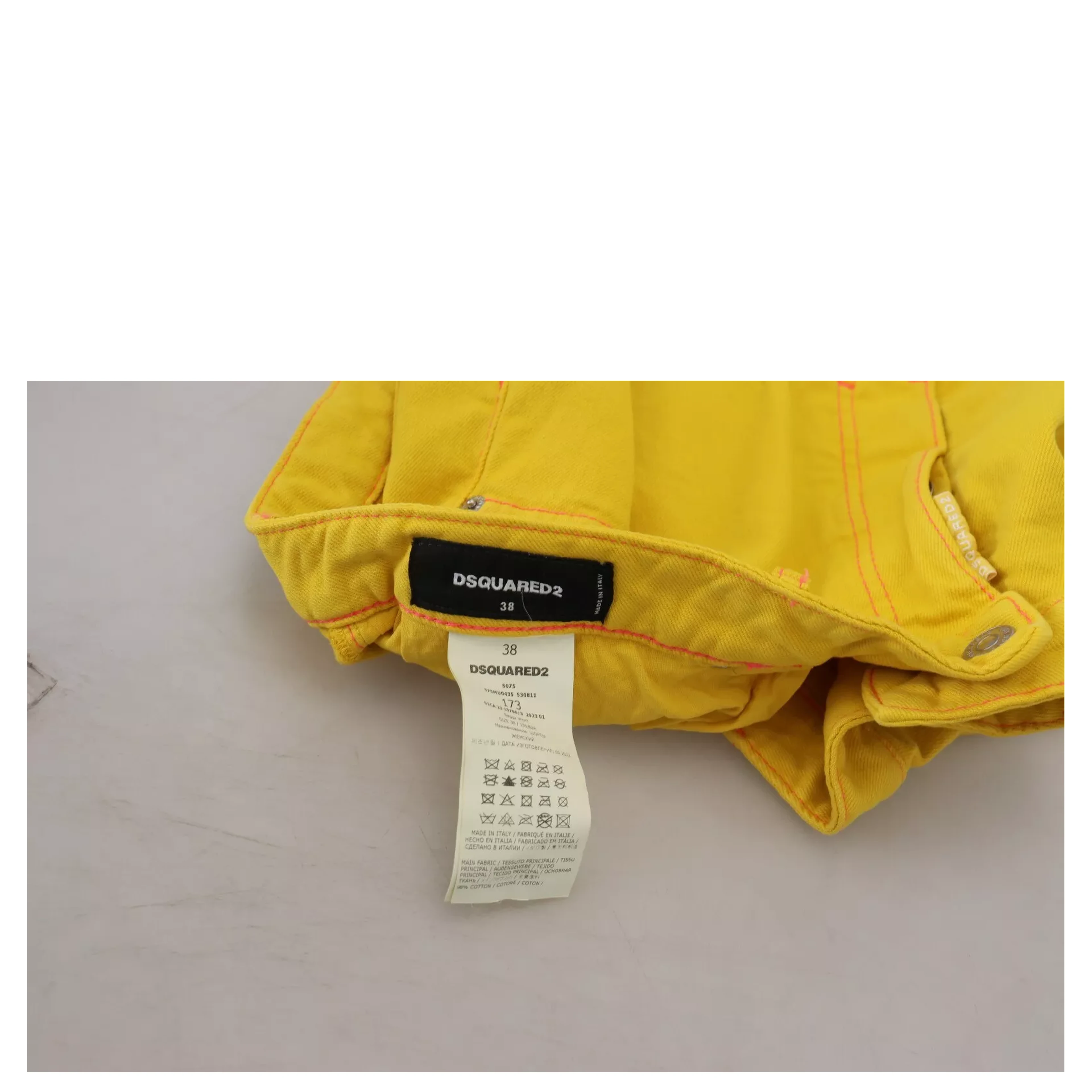 Yellow Cotton High Waist Baggy Women Hotpants Shorts