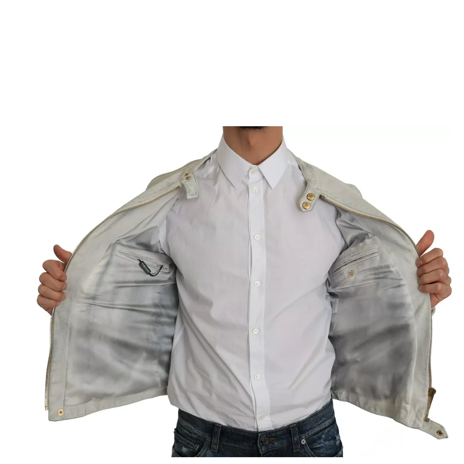 Leather White Biker Motorcycle Jacket