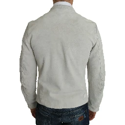 Leather White Biker Motorcycle Jacket