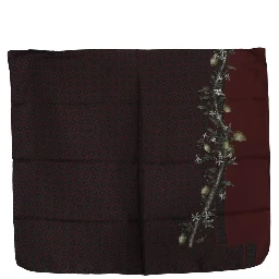 Bordeaux 100% Silk Floral Wrap Women Scarf
