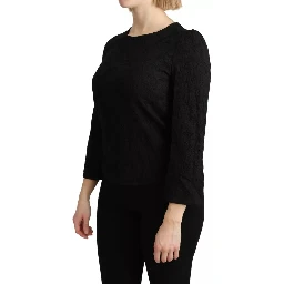 Black Lace Long Sleeves Blouse STAFF Top