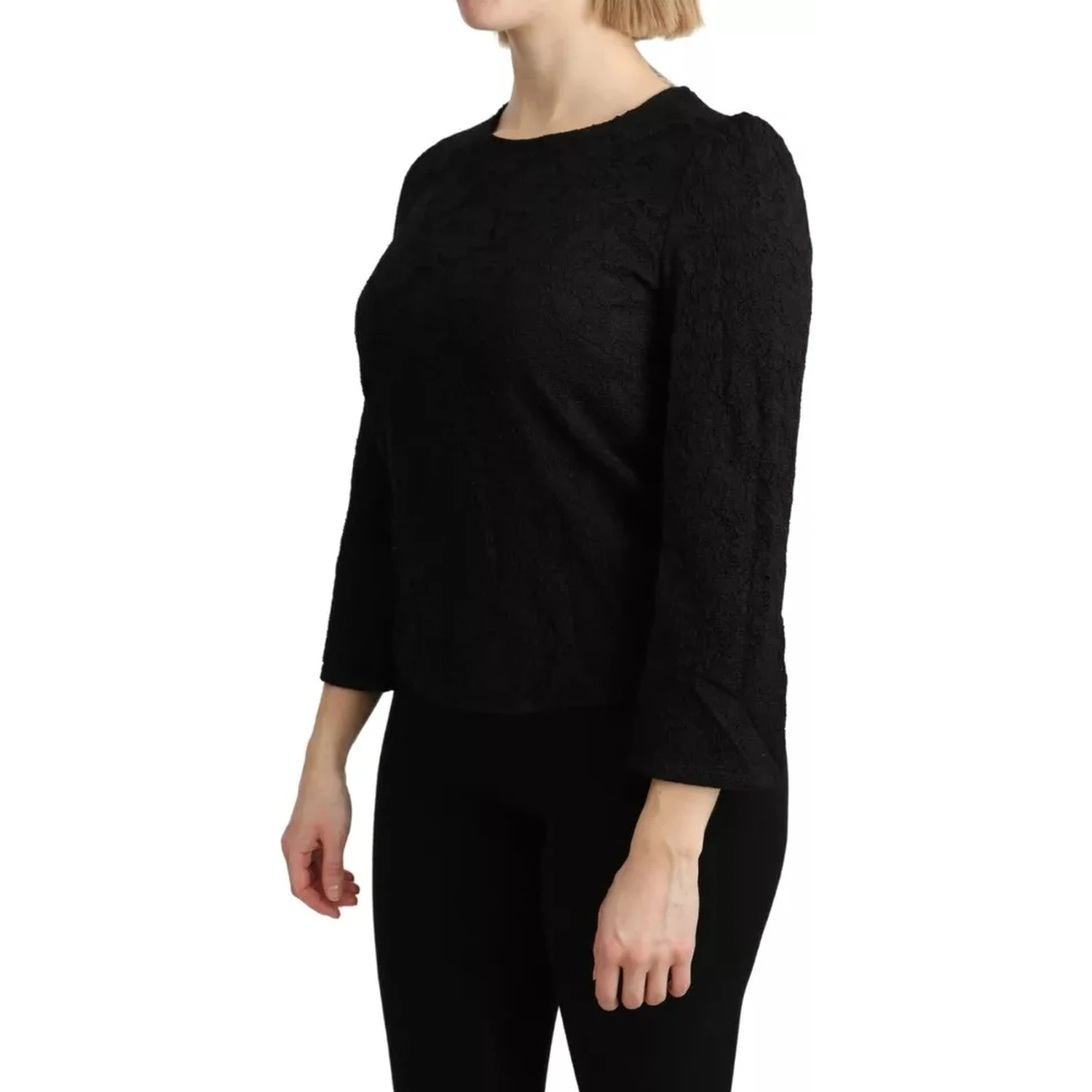 Black Lace Long Sleeves Blouse STAFF Top
