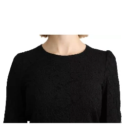 Black Lace Long Sleeves Blouse STAFF Top