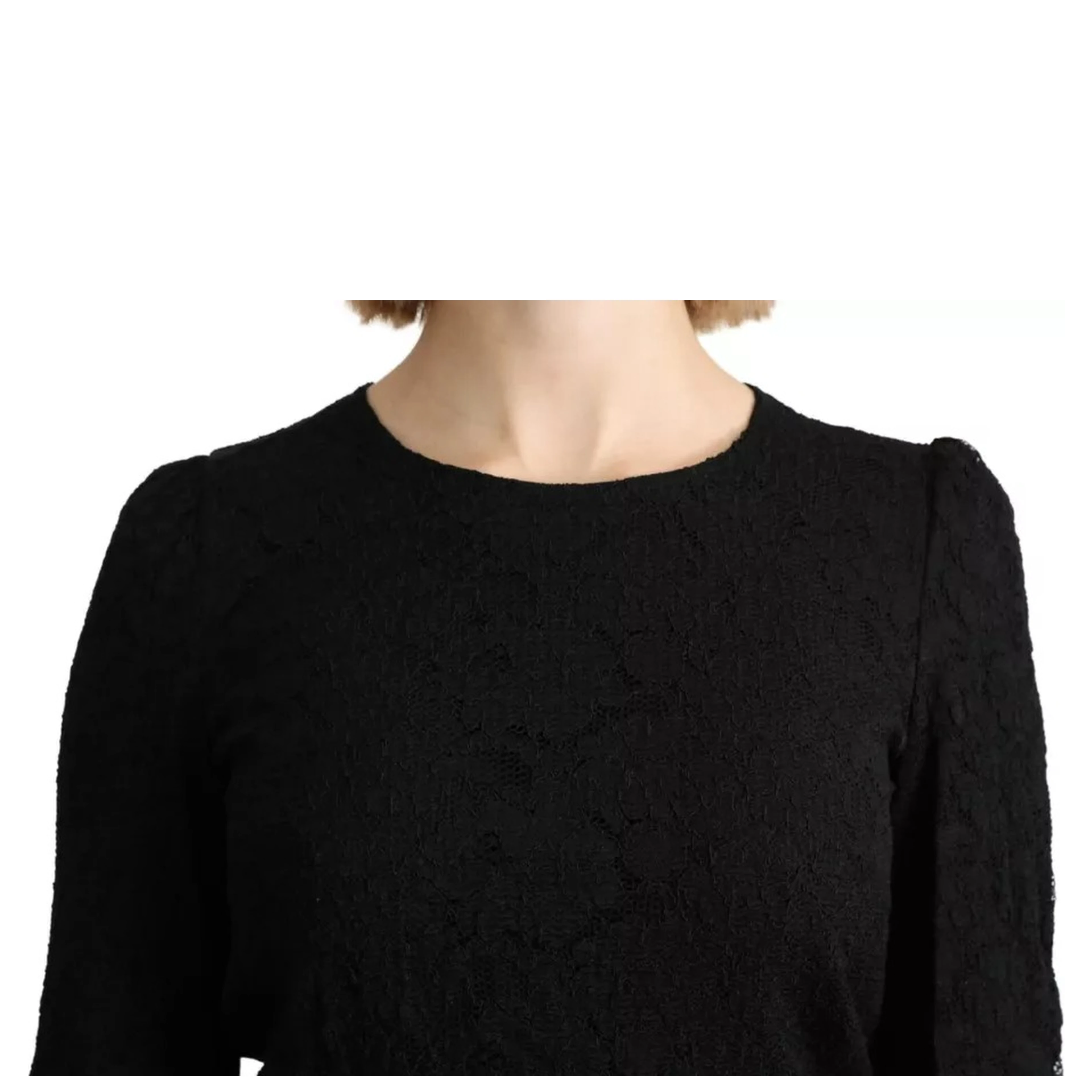 Black Lace Long Sleeves Blouse STAFF Top