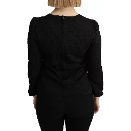 Black Lace Long Sleeves Blouse STAFF Top