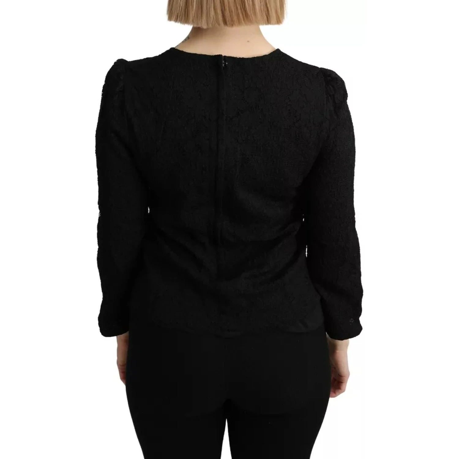 Black Lace Long Sleeves Blouse STAFF Top