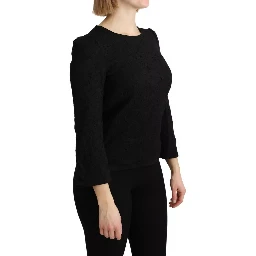 Black Lace Long Sleeves Blouse STAFF Top