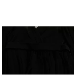 Black Mesh Pleated Mini Silk Blend Dress