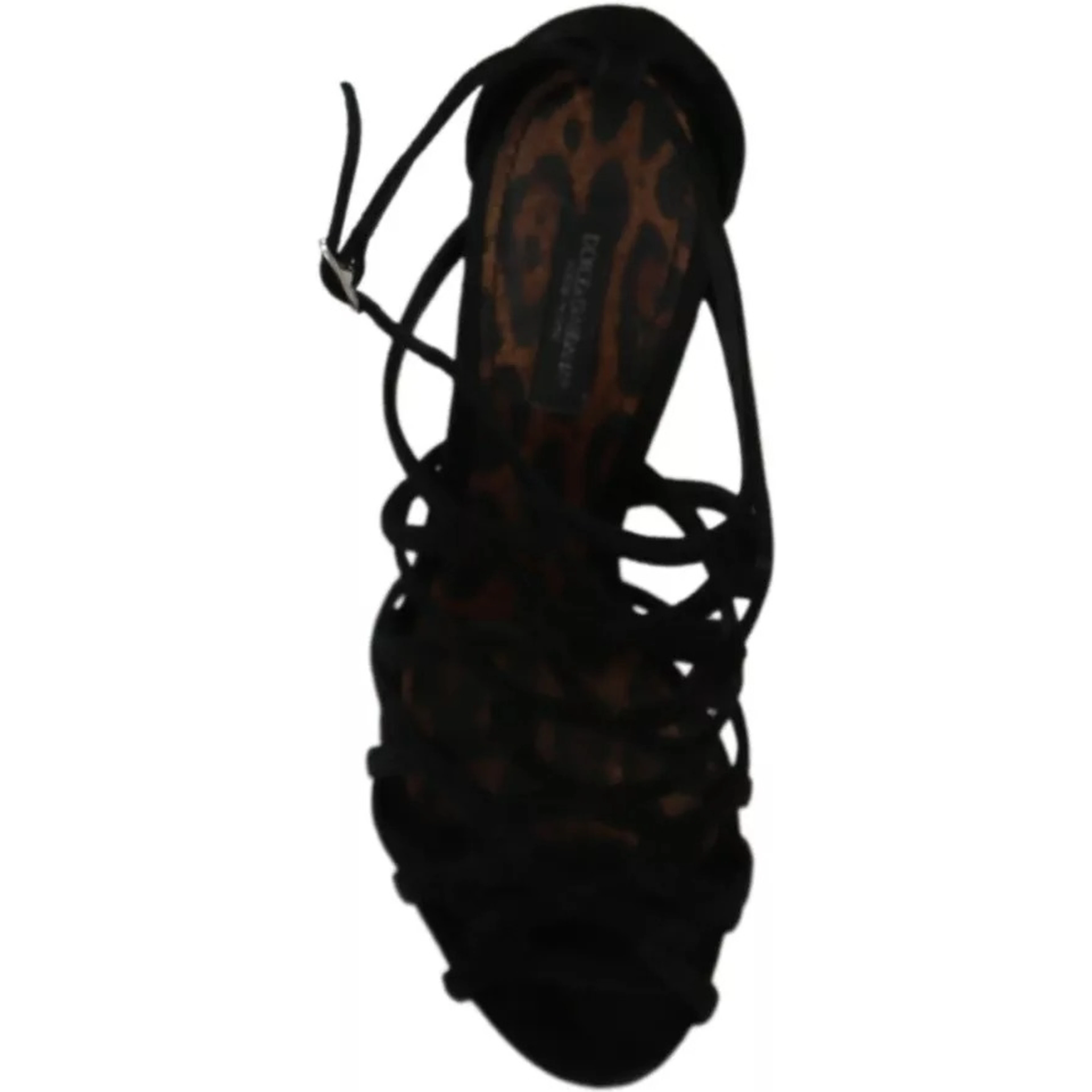 Black Suede Ankle Strap Stiletto Shoes