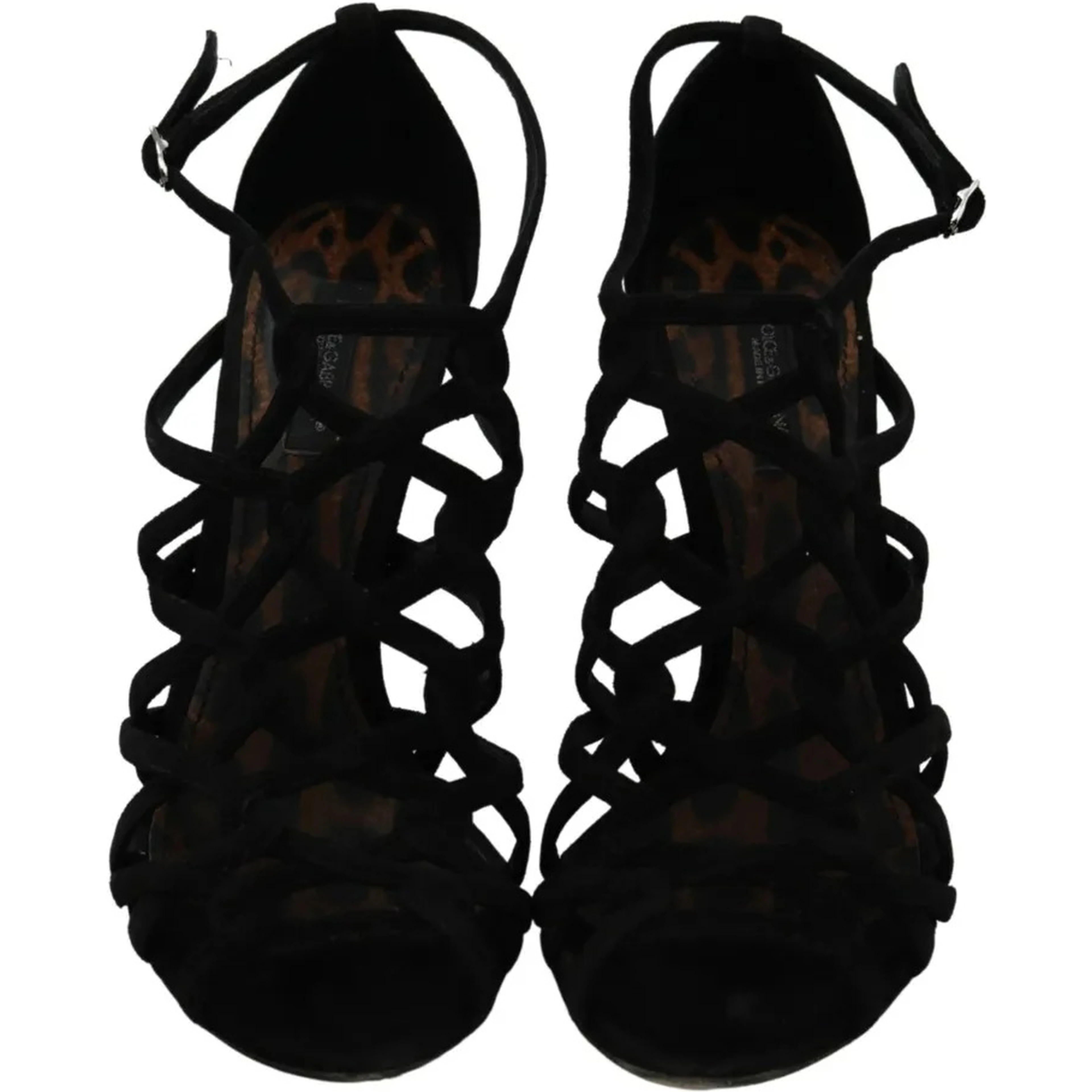 Black Suede Ankle Strap Stiletto Shoes