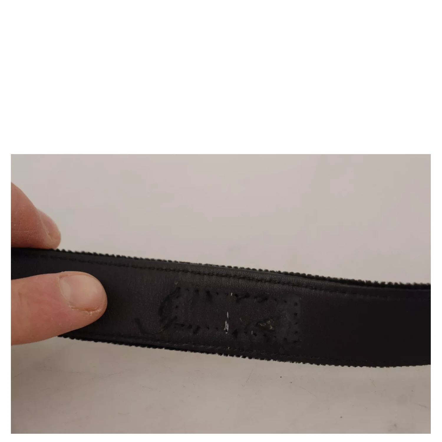 Black Classic Leather Silver Metal Buckle Belt