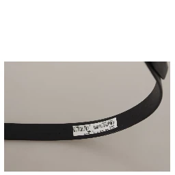 Black Classic Leather Silver Tone Metal Buckle Belt