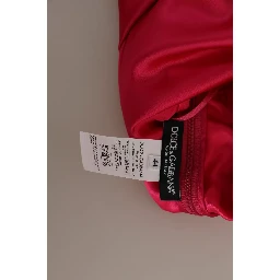 Fuchsia Fitted Cut One Shoulder Midi Dress