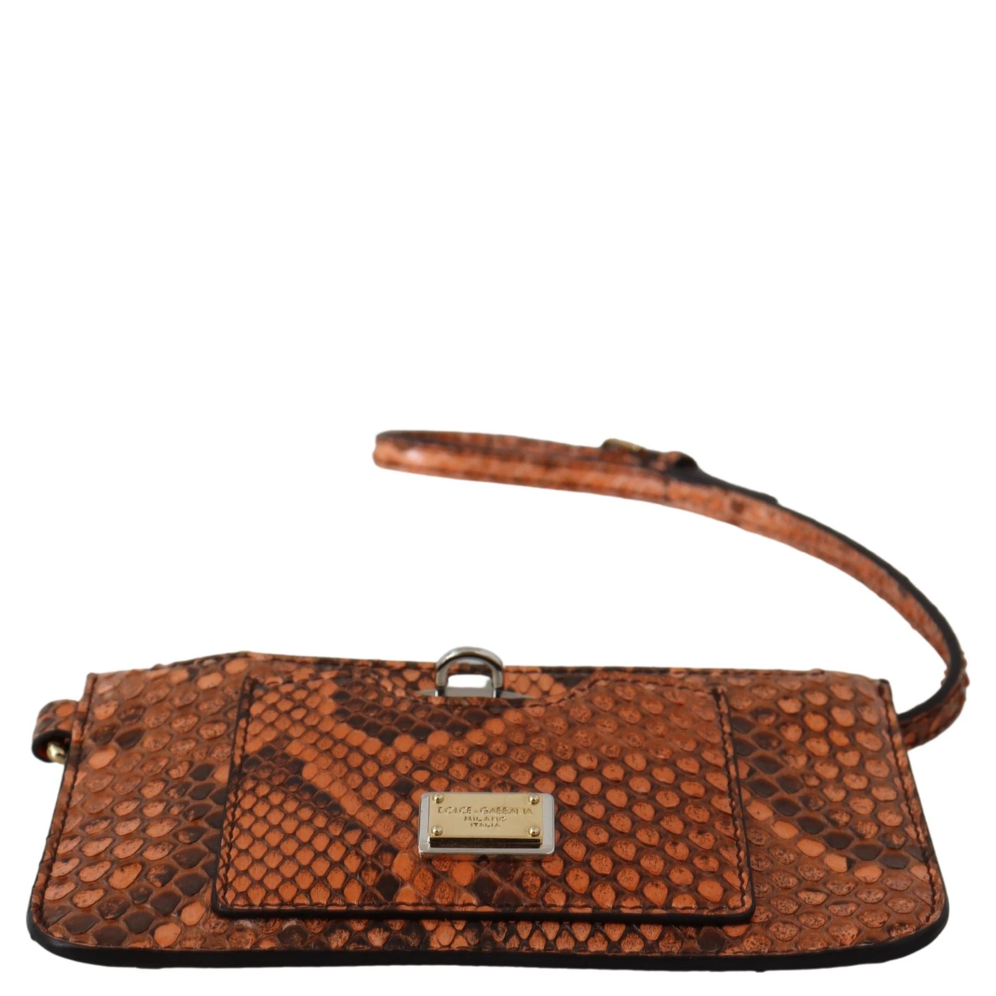 Brown Leather Coin Purse Wristlet Mirror AGNESE Wallet