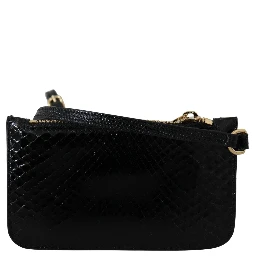 Black Leather Coin Purse Wristlet Mirror Agnese Wallet