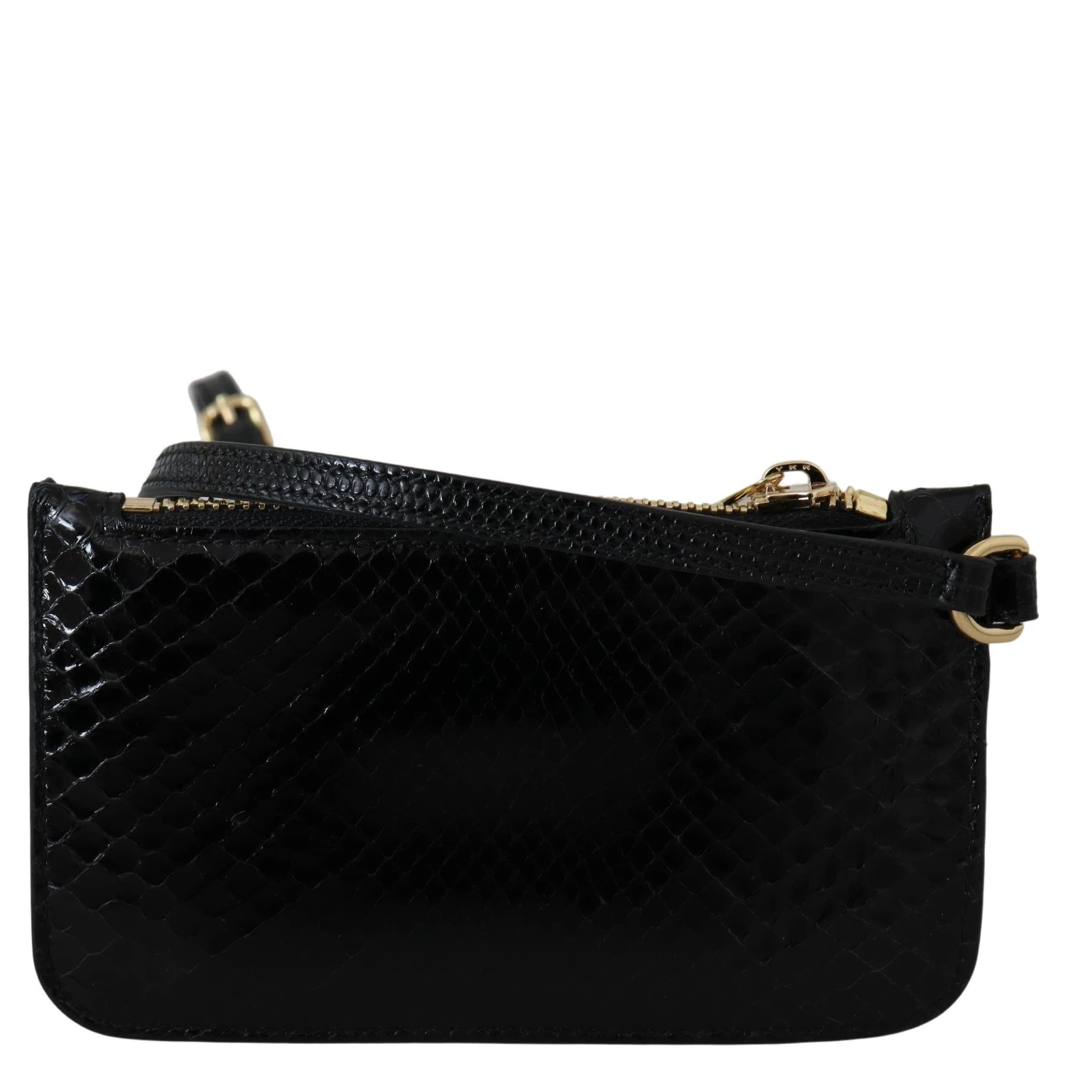 Black Leather Coin Purse Wristlet Mirror Agnese Wallet