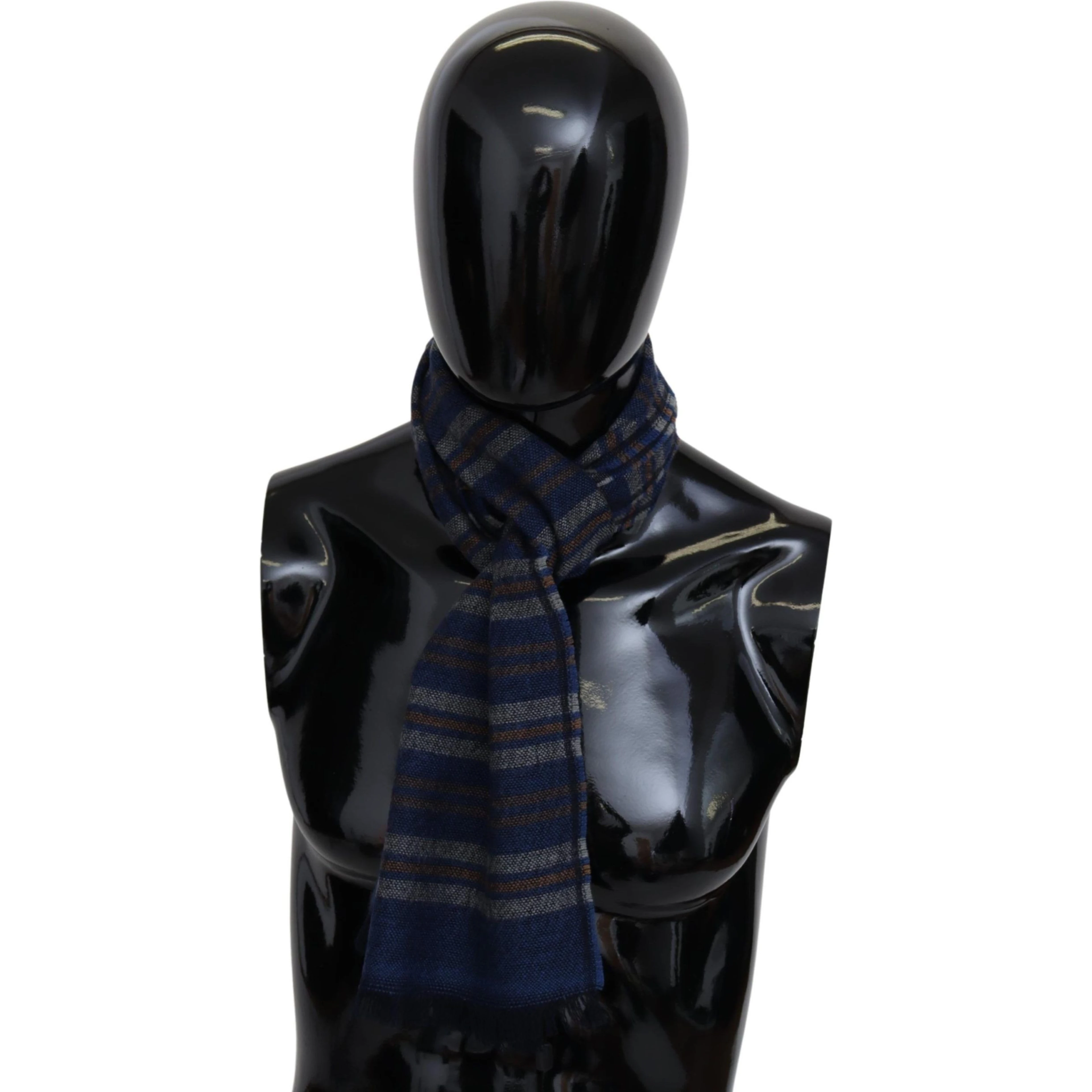 Multicolor Wool Striped Unisex Neck Wrap Shawl