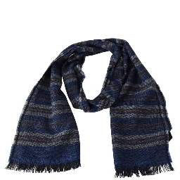 Multicolor Wool Striped Unisex Neck Wrap Shawl