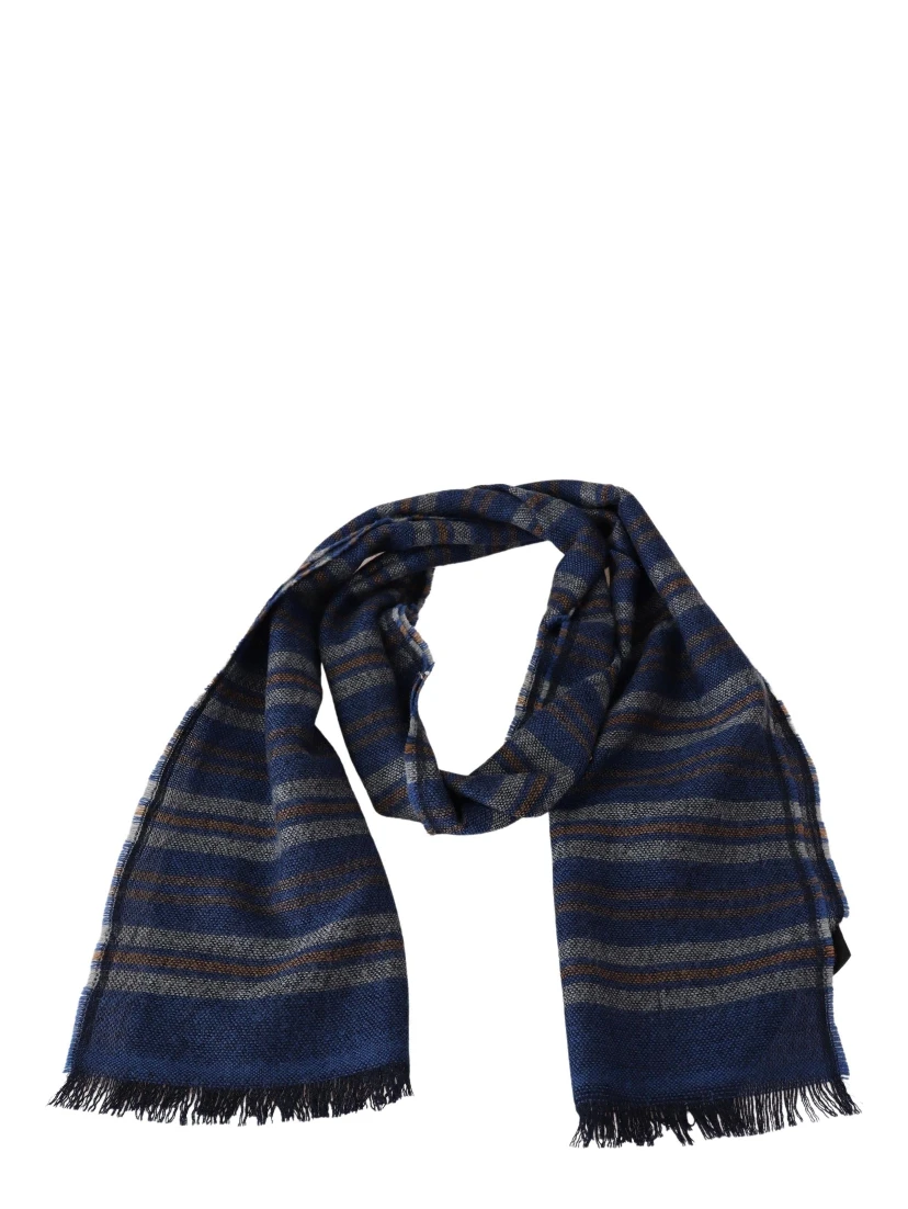 Multicolor Wool Striped Unisex Neck Wrap Shawl