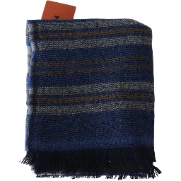 Multicolor Wool Striped Unisex Neck Wrap Shawl