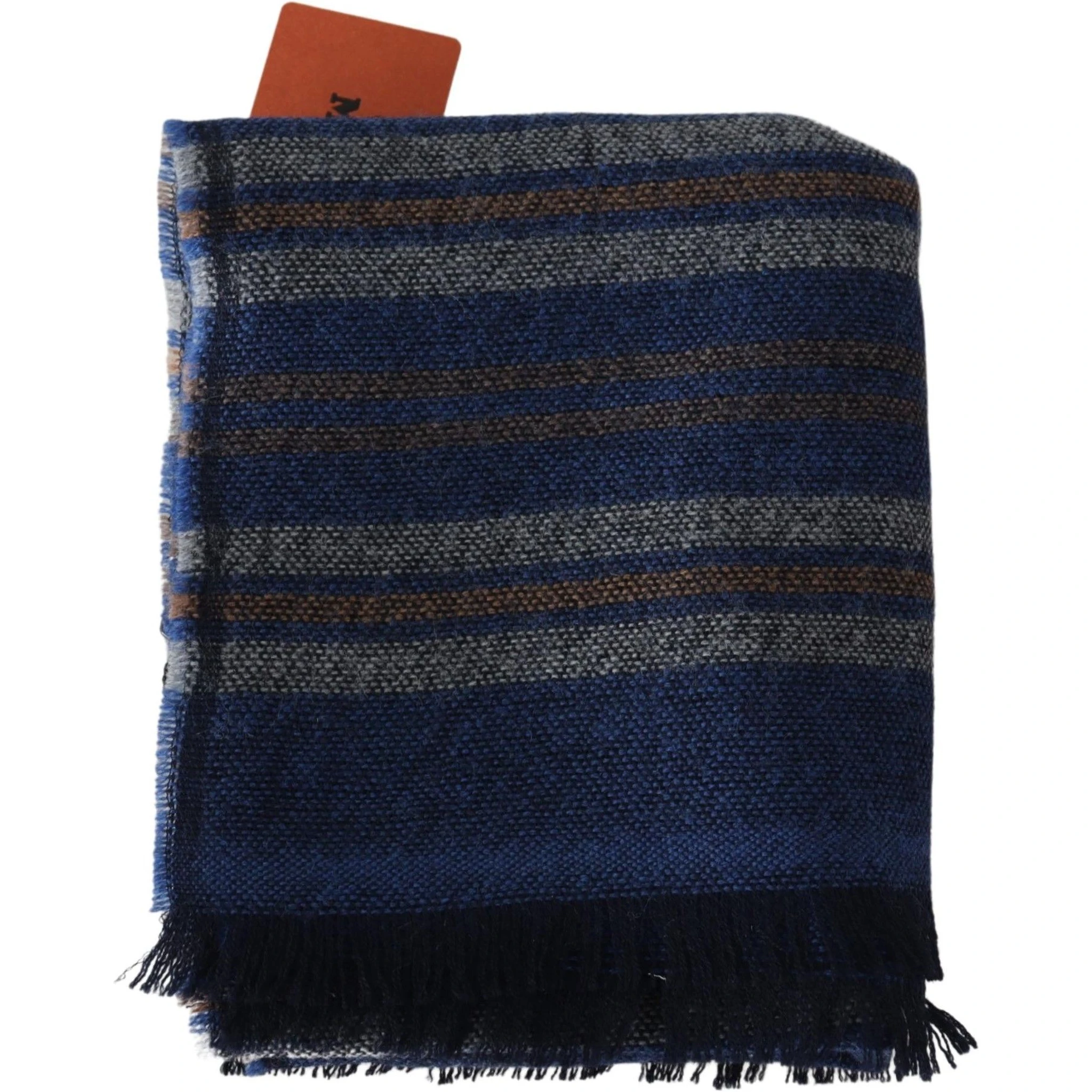 Multicolor Wool Striped Unisex Neck Wrap Shawl