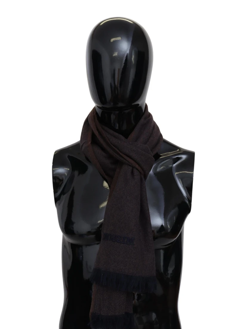 Brown 100% Cashmere Unisex Neck Wrap Fringes Scarf