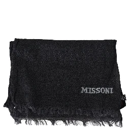 Black Wool Knit Unisex Neck Wrap Scarf