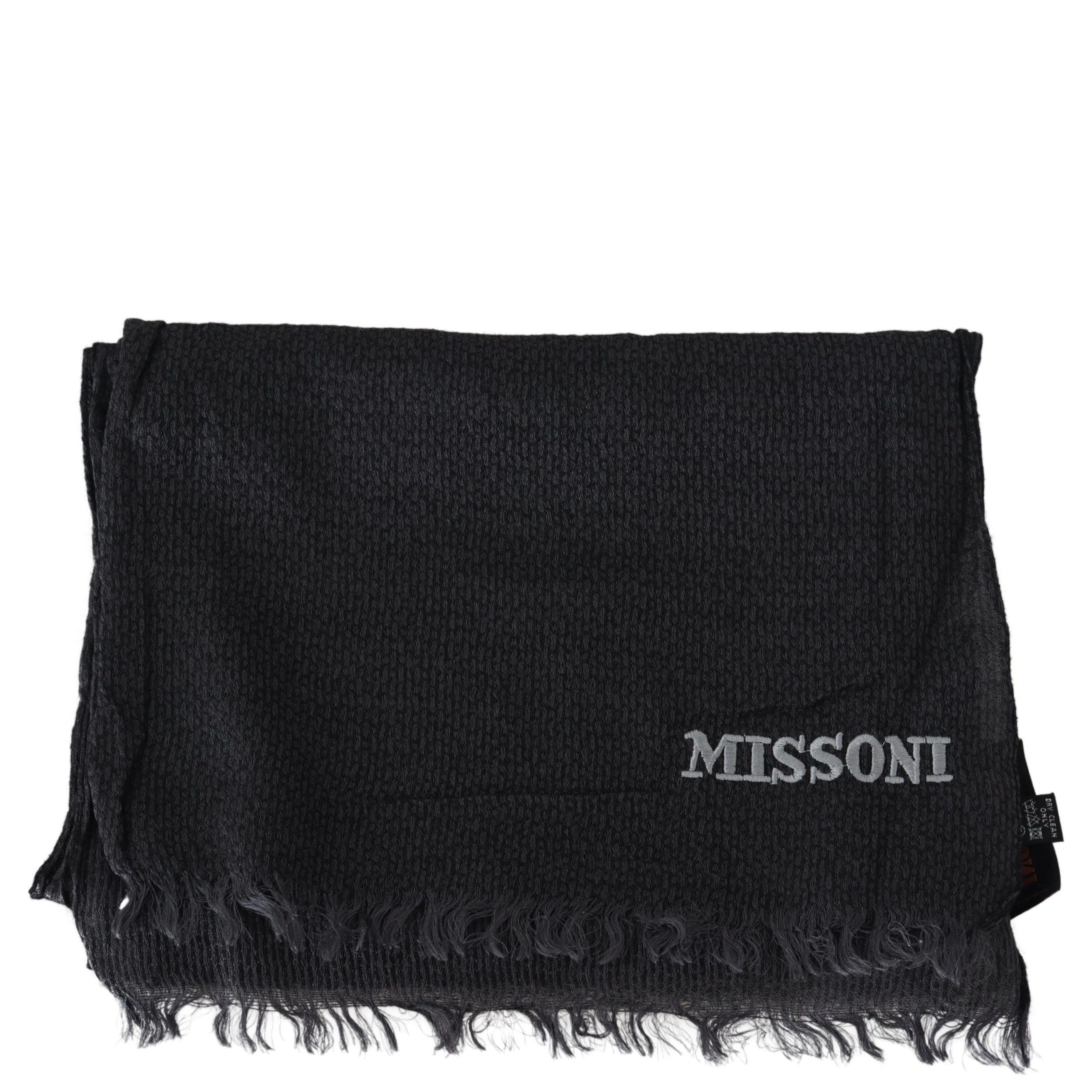 Black Wool Knit Unisex Neck Wrap Scarf