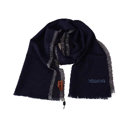 Multicolor Striped Wool Unisex Wrap Fringes Scarf