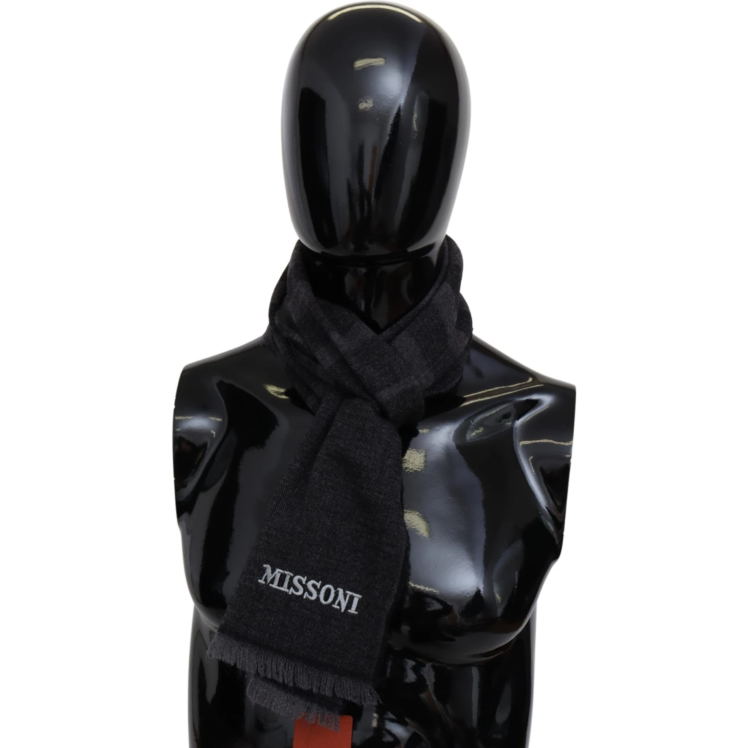 Black Striped Wool Unisex Neck Wrap Scarf