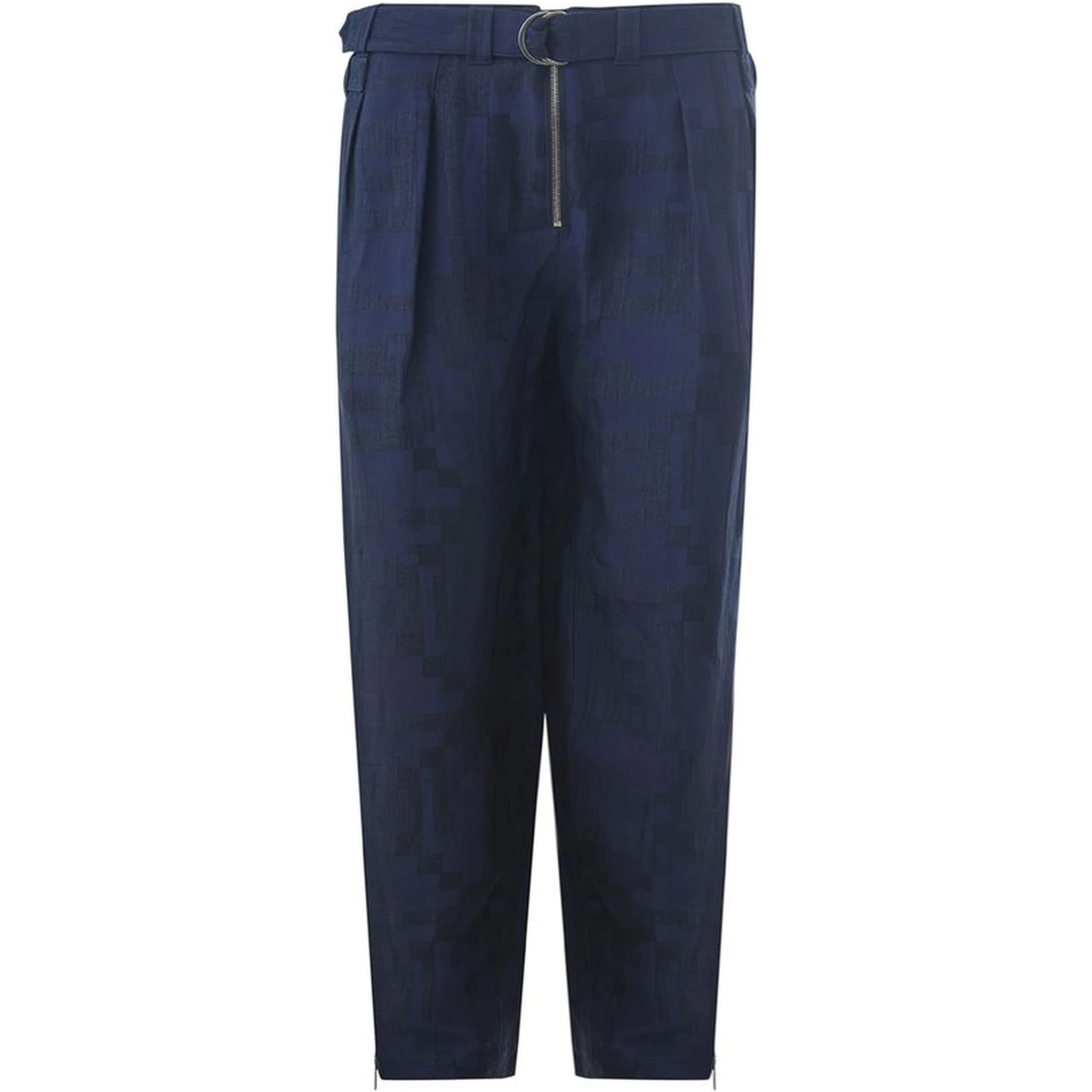 Blue Linen Casual Pants
