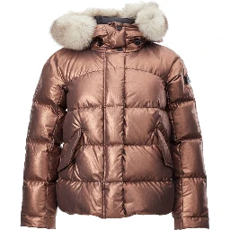 Pink Polyester Full-Length Jacket