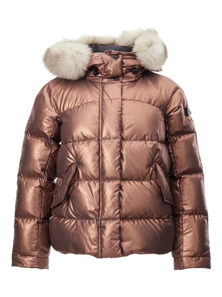 Pink Polyester Full-Length Jacket