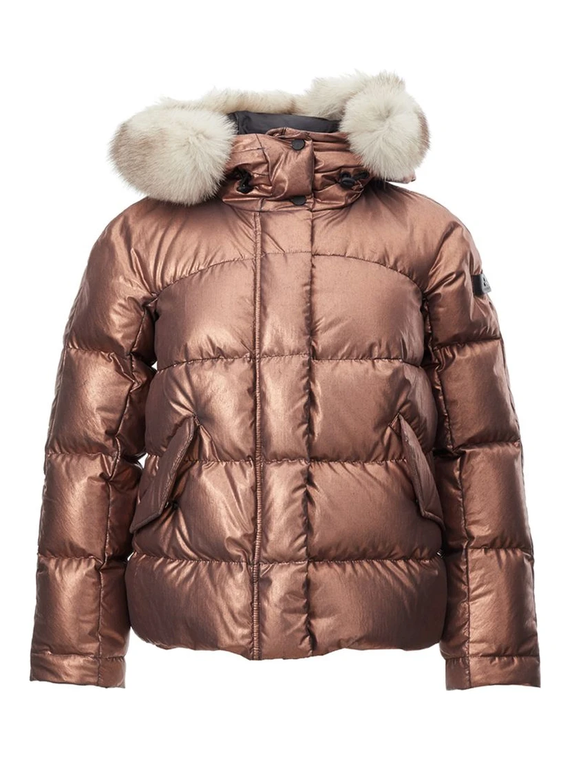 Pink Polyester Full-Length Jacket