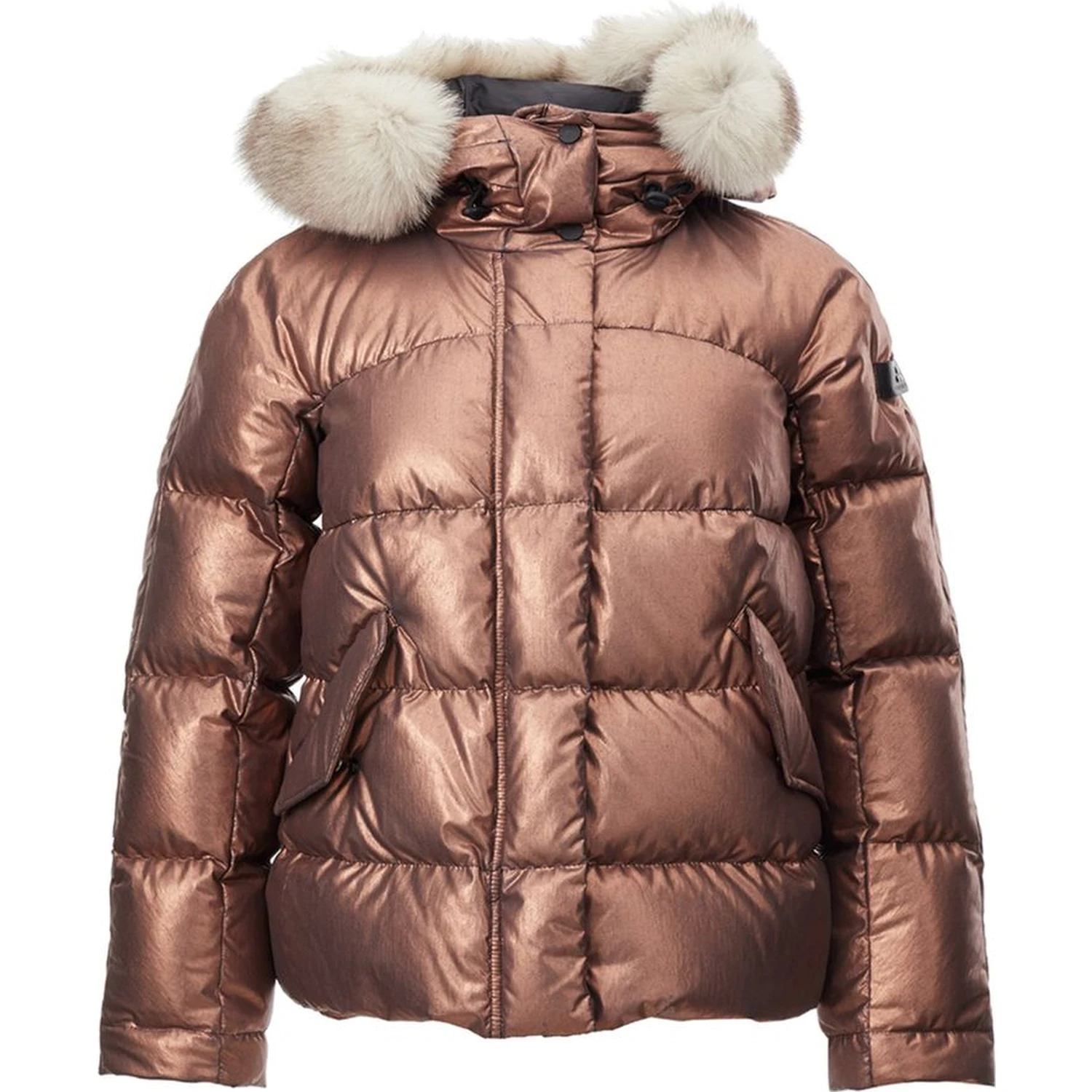 Pink Polyester Full-Length Jacket