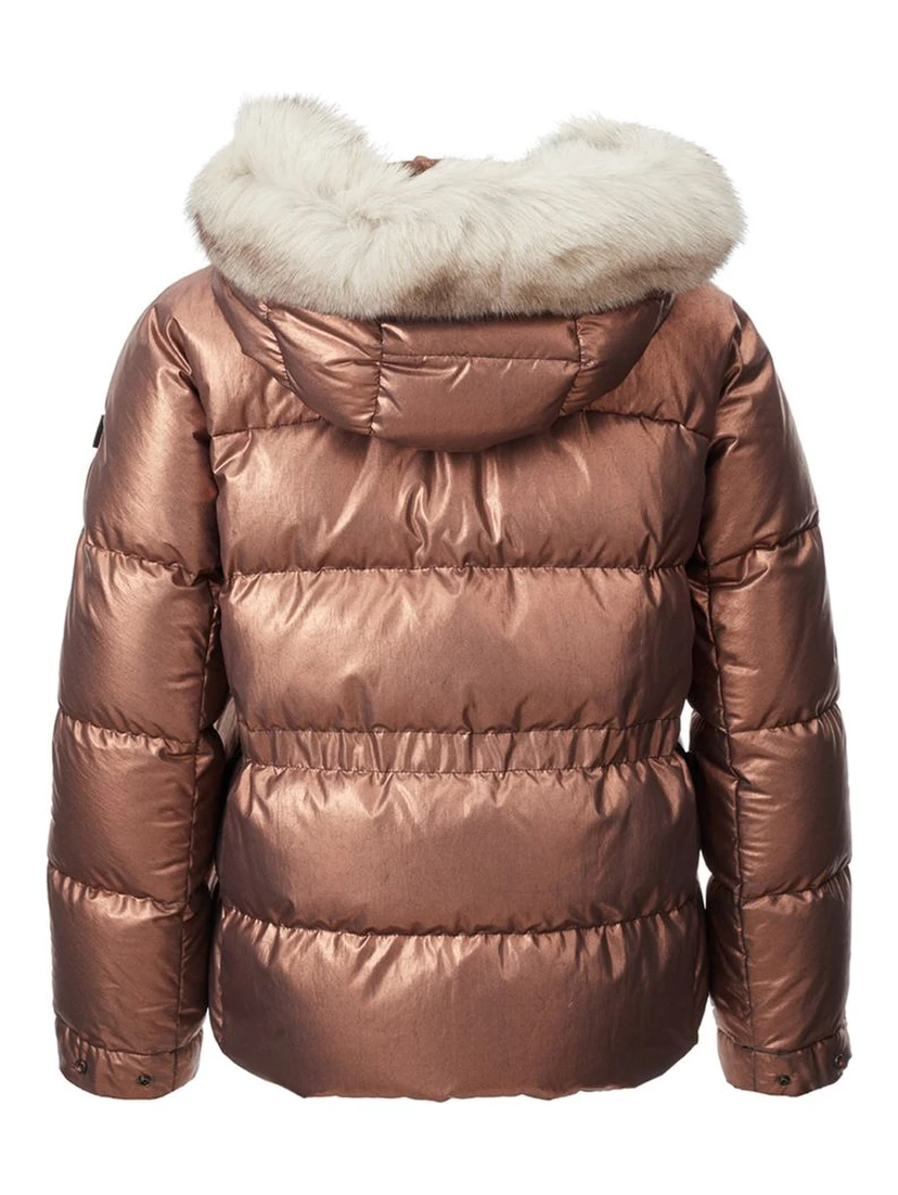 Pink Polyester Full-Length Jacket