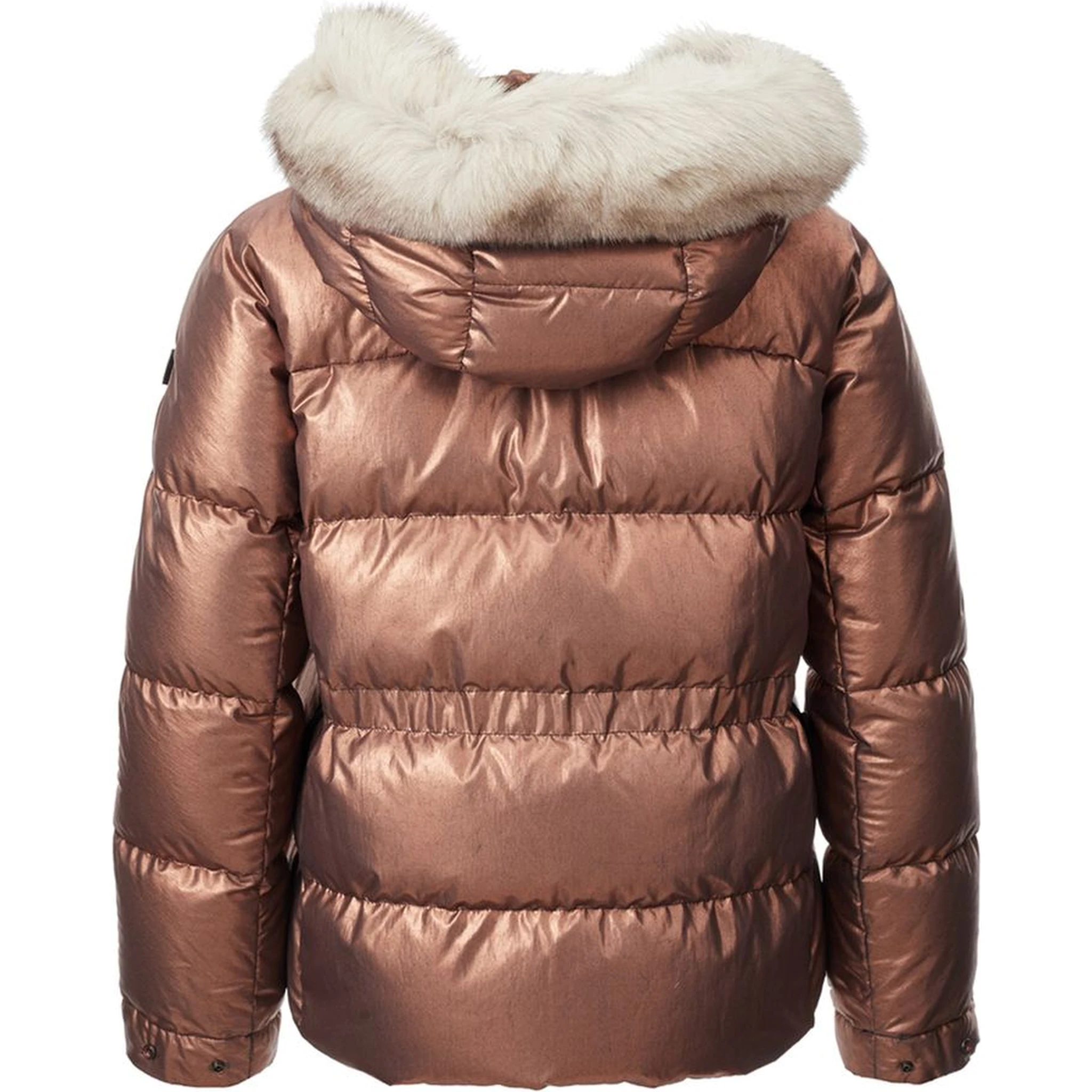 Pink Polyester Full-Length Jacket